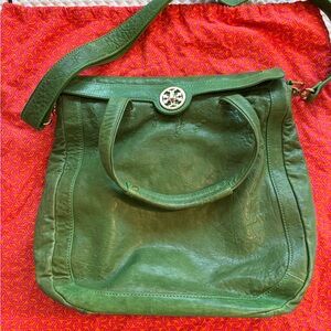 Green Leather Tory Burch Bag